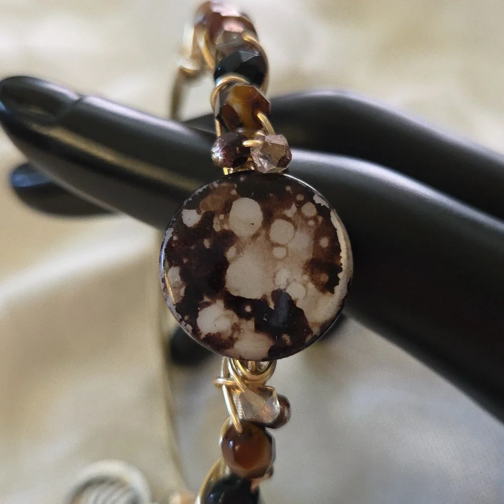 Handwoven Wire & Bead Bracelet